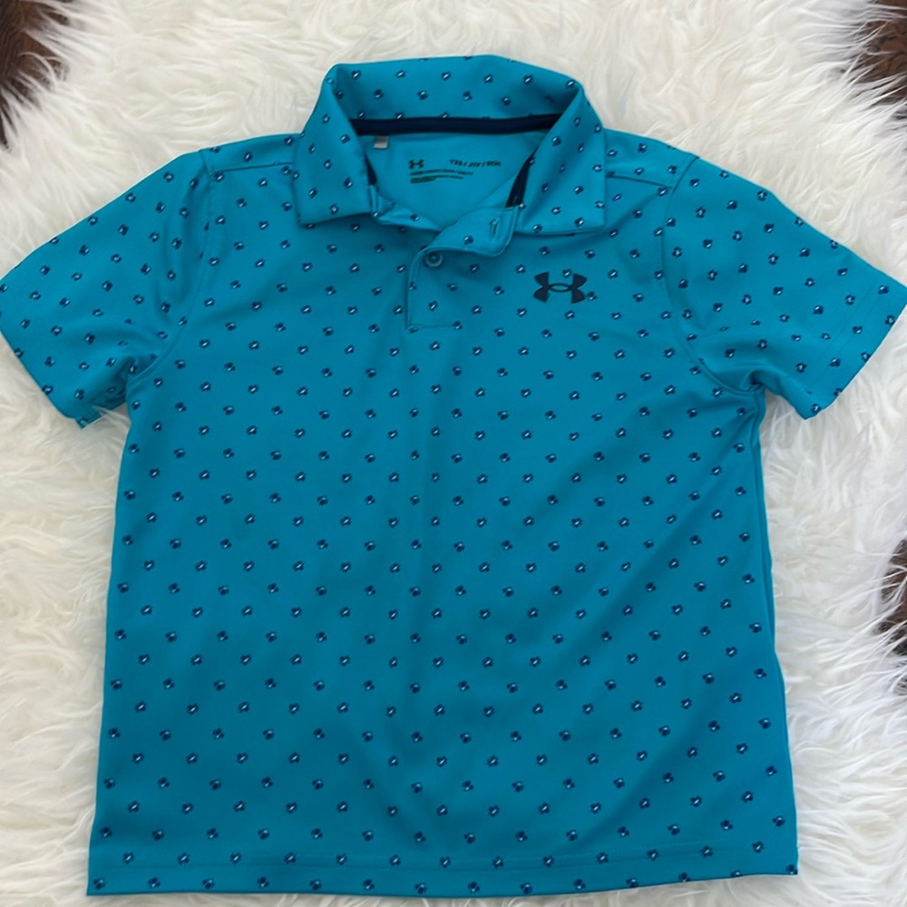 Under Armour Boys Teal Polo Size XS Youth